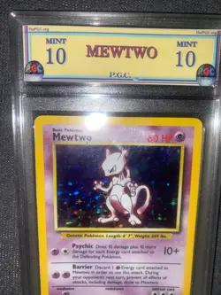 Mewtwo 10/102 Base Set Holo GRADED 10 Mint PGC Pokemon Card - Image 4