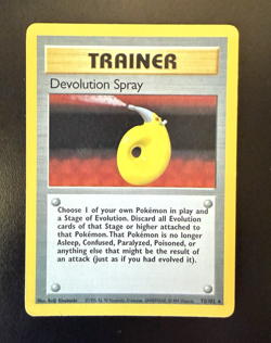 Pokemon TCG Devolution Spray Trainer Base Set 72/102 Regular Card - Image 1
