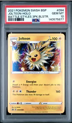 Pokemon Jolteon SWSH094 SWSH Promo Holo PSA 10 Stage 1 Pokemon TCG English Card - Image 1