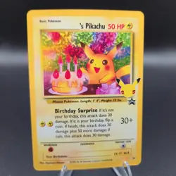 Birthday Pikachu #24 Pokemon Card - Celebrations: Black Star Promo - NM - Image 1