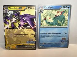 NM Toxtricity ex 215 & Feraligatr 213 Illustration Contest 2024 Pokemon Cards - Image 1