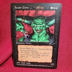 JUZAM DJINN PROMO CARD Giant 6" x 9" Oversize Magic The Gathering mtg VTG 1996 - Image 1