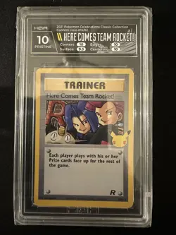 HGA Pristine 10 Here Comes Team Rocket! Holo Celebrations 2021 Pokemon Card #15 - Image 1