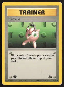 Pokemon TCG | Recycle 61/62 | Common | Fossil | 1st Edition Moderately Played - Image 2