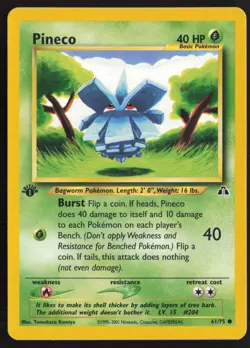 Pokemon TCG | Pineco 61/75 | Common | Neo Discovery | 1st Edition Lightly Played - Image 2