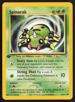 Pokemon TCG | Spinarak 75/111 | Common | Neo Genesis | 1st Edition LP - Image 2