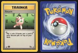 Pokemon TCG | Recycle 61/62 | Common | Fossil | 1st Edition Moderately Played - Image 1