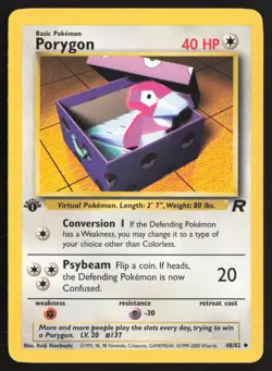 Pokemon TCG | Porygon 48/82 | Uncommon | Team Rocket | 1st Edition LP - Image 2