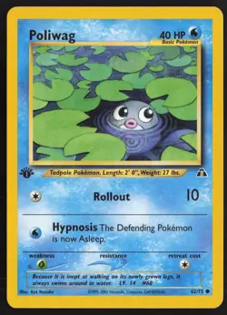 Pokemon TCG | Poliwag 62/75 | Common | Neo Discovery | 1st Edition LP - Image 2