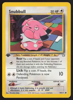Pokemon TCG | Snubbull 74/111 | Common | Neo Genesis | 1st Edition LP - Image 2