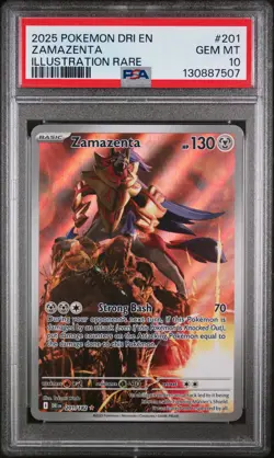 Zamazenta Illustration Rare Pokemon Dri En-Destined Rivals 201/182 PSA 10 - Image 1