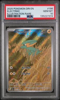 Electrike Illustration Rare Pokemon Dri En-Destined Rivals 196/182 PSA 10 - Image 1