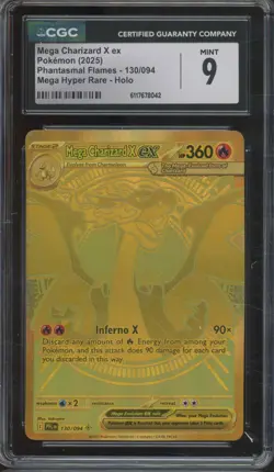 2025 Pokemon Phantasmal Flames Mega Hyper Rare Mega Charizard X EX Mint CGC 9 - Image 1