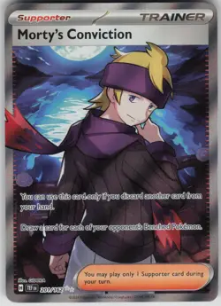 Pokemon TCG Morty's Conviction Ultra Rare SV05: Temporal Forces 201/162 - Image 1