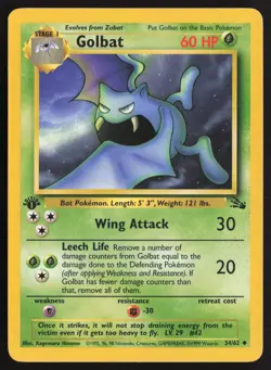 Pokemon TCG | Golbat 34/62 | Uncommon | Fossil | 1st Edition Lightly Played - Image 2