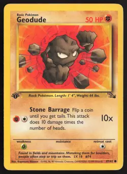 Pokemon TCG | Geodude 47/62 | Common | Fossil | 1st Edition Lightly Played - Image 2