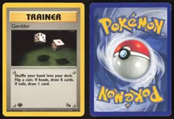 Pokemon TCG | Gambler 60/62 | Common | Fossil | 1st Edition Lightly Played - Image 1