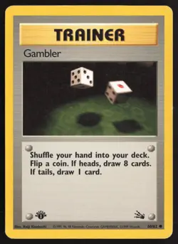 Pokemon TCG | Gambler 60/62 | Common | Fossil | 1st Edition Lightly Played - Image 2