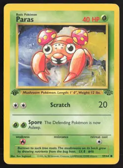 Pokemon TCG | Paras 59/64 | Common | Jungle | 1st Edition Lightly Played - Image 2