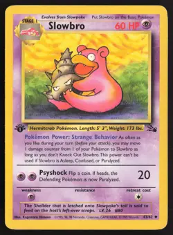 Pokemon TCG | Slowbro 43/62 | Uncommon | Fossil | 1st Edition Lightly Played - Image 2