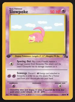Pokemon TCG | Slowpoke 55/62 | Common | Fossil | 1st Edition Lightly Played - Image 2