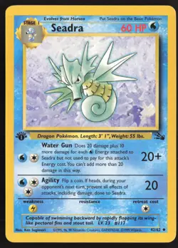 Pokemon TCG | Seadra 42/62 | Uncommon | Fossil | 1st Edition Lightly Played - Image 2
