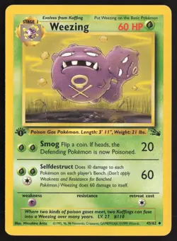 Pokemon TCG | Weezing 45/62 | Uncommon | Fossil | 1st Edition Lightly Played - Image 2