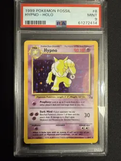 1999 POKEMON FOSSIL #8 HYPNO-HOLO PSA 9 - Image 1