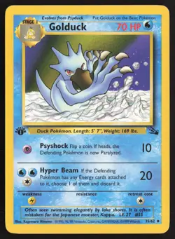 Pokemon TCG | Golduck 35/62 | Uncommon | Fossil | 1st Edition Lightly Played - Image 2