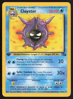 Pokemon TCG | Cloyster 32/62 | Uncommon | Fossil | 1st Edition Lightly Played - Image 2