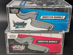 2x Pokemon SV10.5 Black Bolt White Flare Sealed Booster Bundle Display W/Acrylic - Image 4
