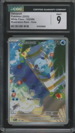 2025 Pokemon White Flare Illustration Rare Holo #105 Oshawott Mint CGC 9 - Image 1