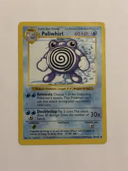 Pokemon Poliwhirl 38/102 Base Set Shadowless Uncommon Regular 60 HP English - Image 1