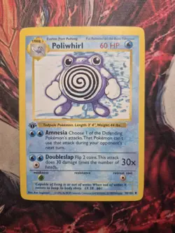 Poliwhirl 38/102 - Base Set 1st Edition Shadowless Uncommon WOTC Pokemon MP - Image 1