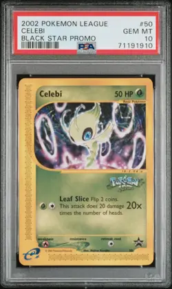 2002 Pokemon Wotc Celebi Black Star Promo psa 10 Gem Mint #50 - Image 1