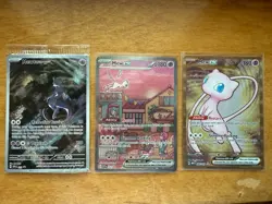 Pokemon 151 UPC Promo Set Mew 053, Mewtwo 052, Metal Mew 205 (NM) - Image 1