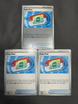 (3) Pokemon TCG Poke Pad 198/217 Ascended Heroes 1x Reverse Holo 2x Common - Image 1