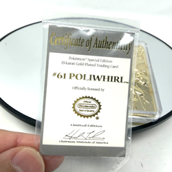 Pokemon Poliwhirl 23k Gold Plated Trading Card With Authenticity Card - Image 1