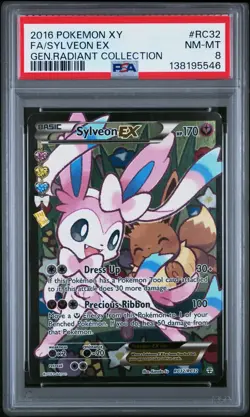 2016 POKEMON XY GENERATIONS RADIANT COLL #RC32 FULL ART/SYLVEON EX PSA 8 - Image 1