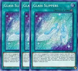Yugioh - Glass Slippers x 3 - 1st Edition Secret Rare NM - Free Holographic Card - Image 1