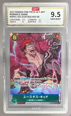 Eustass "Captain" Kid 2022 One Piece Romance Dawn JP #OP01-051 Alt Art GBTC 9.5 - Image 1