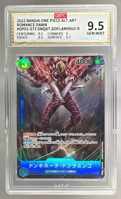 Donquixote Doflamingo 2022 One Piece Romance Dawn JP #OP01-073 Alt Art GBTC 9.5 - Image 1