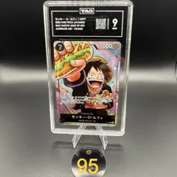 TAG MINT 9 (925) MONKEY D. LUFFY #P-075 SAIKYO JUMP PROMO 2024 ONE PIECE JPN 95 - Image 1