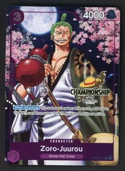 Zoro-Juurou (Event Pack Vol. 5) OP05-067 One Piece PROMO GOLD CHAMPIONSHIP - Image 1