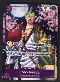 Zoro-Juurou (Event Pack Vol. 5) OP05-067 One Piece PROMO GOLD CHAMPIONSHIP - Image 1