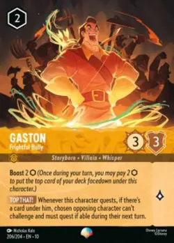 Gaston-Frightful Bully 206/204 EPIC Whispers in the Well Disney Lorcana - Image 1