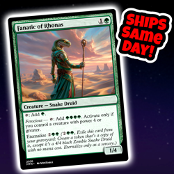 Fanatic Of Rhonas - Custom Art Magic: The Gathering Playtest Card - Commander - Image 1