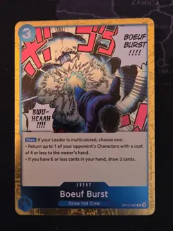 One Piece CCG Boeuf Burst Legacy Of The Master R Foil Card OP12-060 NM - Image 1