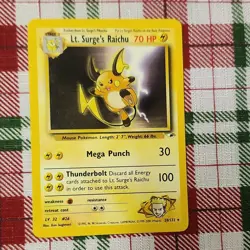Pokemon TCG Lt. Surge's Raichu Gym Heroes Card 28/132 - Image 1