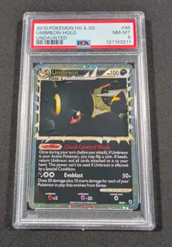 Pokemon Card Holo Umbreon Prime 86/90 PSA 8 NM-MT HG&SS Undaunted - Image 1